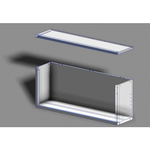 Dulap de perete din inox GAMMO - cu usi glisante - 1200x400x670mm