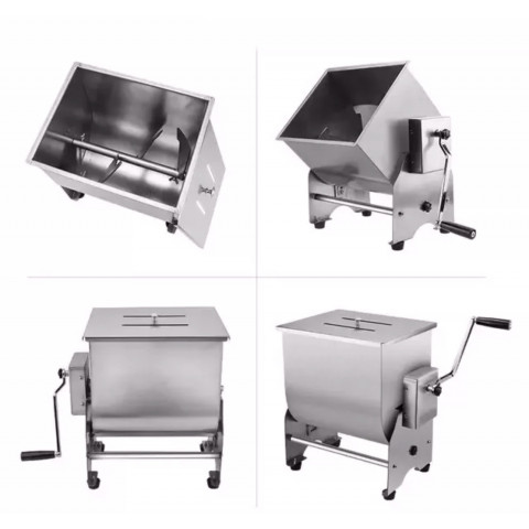 Malaxor carne manual cu bol basculant GAMMO - 30 L/25 kg carne