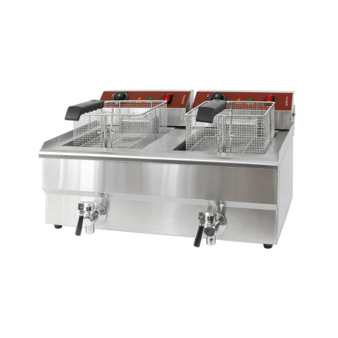 GAMMO friteuza electrica dubla cu robinet de scurgere 10+10 litri