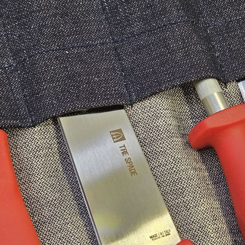Husă rulabilă pentru cuțite TRE SPADE - din denim