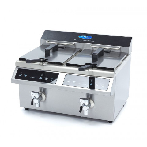 MAXIMA Friteuza inductie cu robinet scurgere, 2x8 litri DEMO