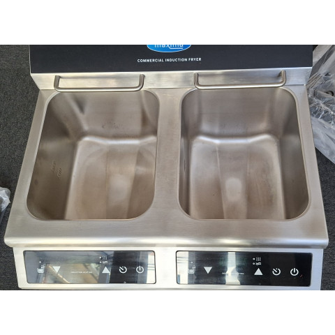 MAXIMA Friteuza inductie cu robinet scurgere, 2x8 litri DEMO