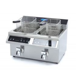 MAXIMA Friteuza inductie cu robinet scurgere, 2x8 litri