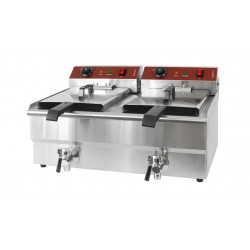 GAMMO friteuza electrica dubla cu robinet de scurgere 10+10 litri