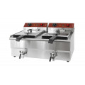 GAMMO friteuza electrica dubla cu robinet de scurgere 16+16 litri 3+3 kW